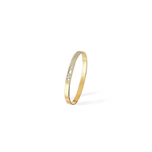 0.93ctw Yellow Gold Diamond Pavé Bangle Bracelet