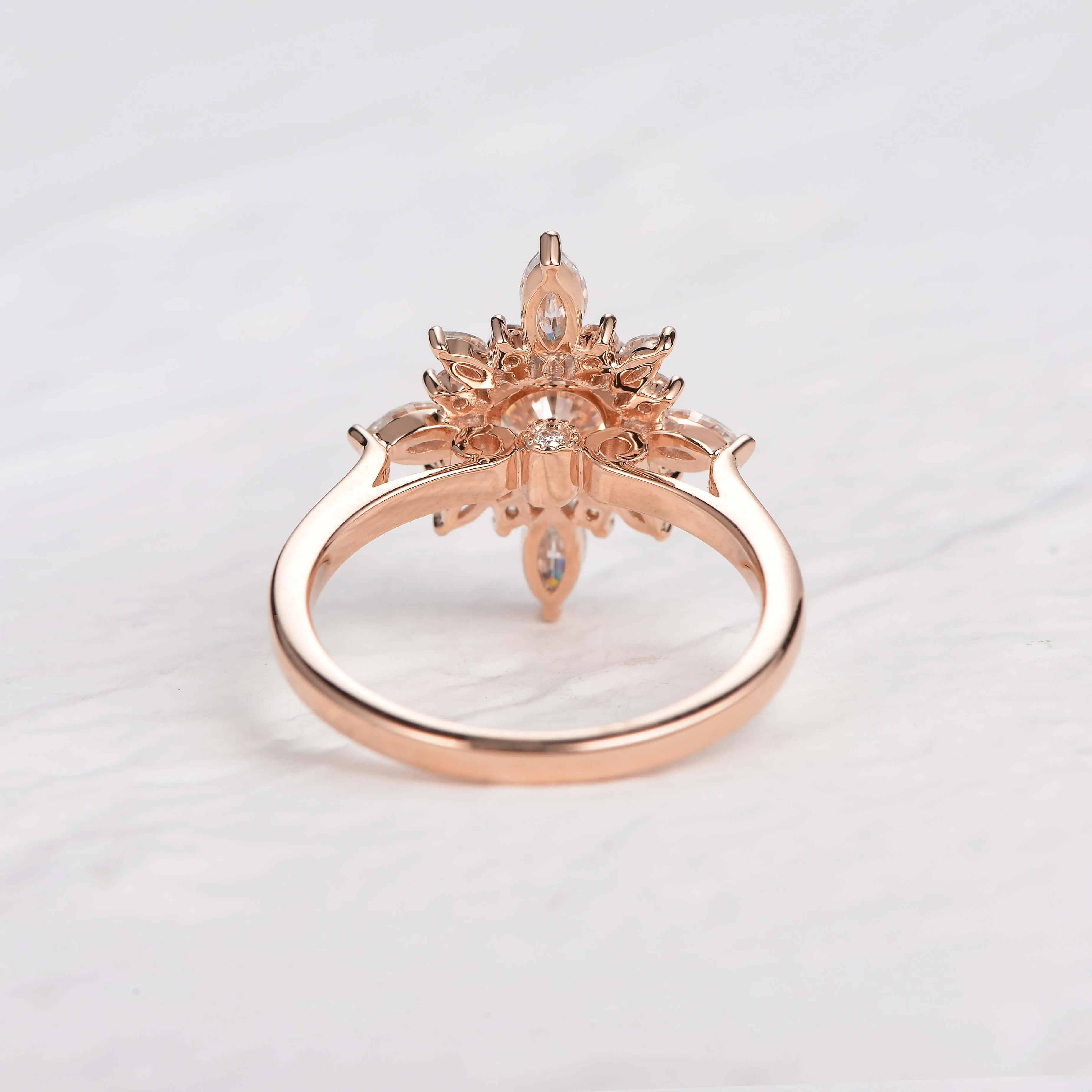 1.0ct Moissanite Floral Vintage Halo Ring