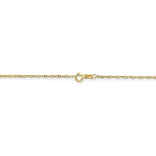 10KT YELLOW GOLD 1.10MM SINGAPORE ANKLET