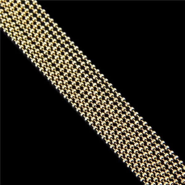 10pcs/lot 1 mm Metal Ball Bead Link Chains Gold Silver Plated For DIY Making Jewelry Necklace Bracelet Accessories