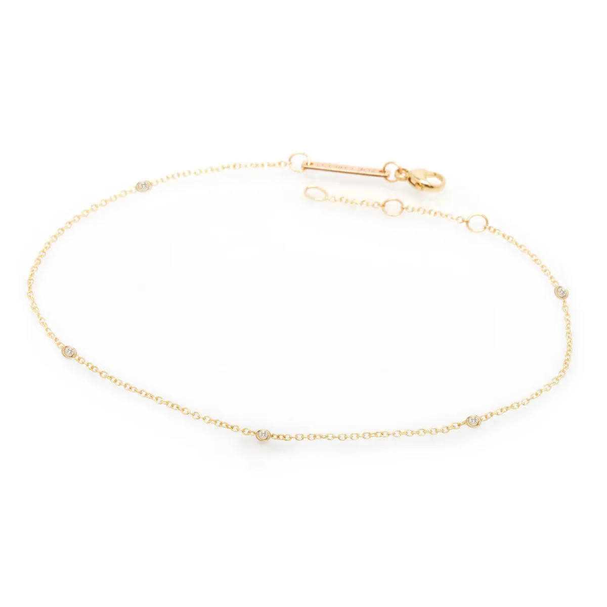 14k Floating Diamonds Anklet