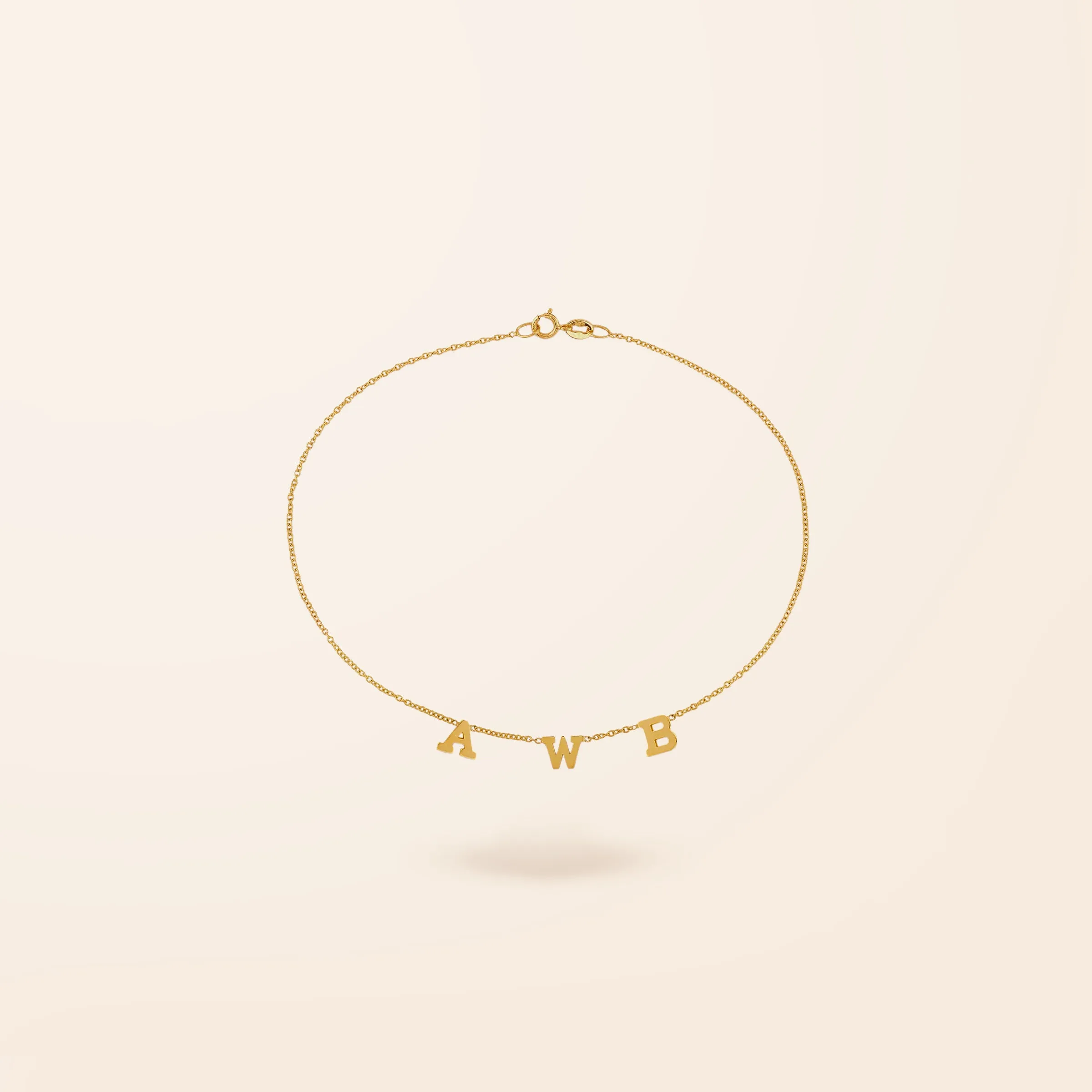 14K Gold Initial Anklet