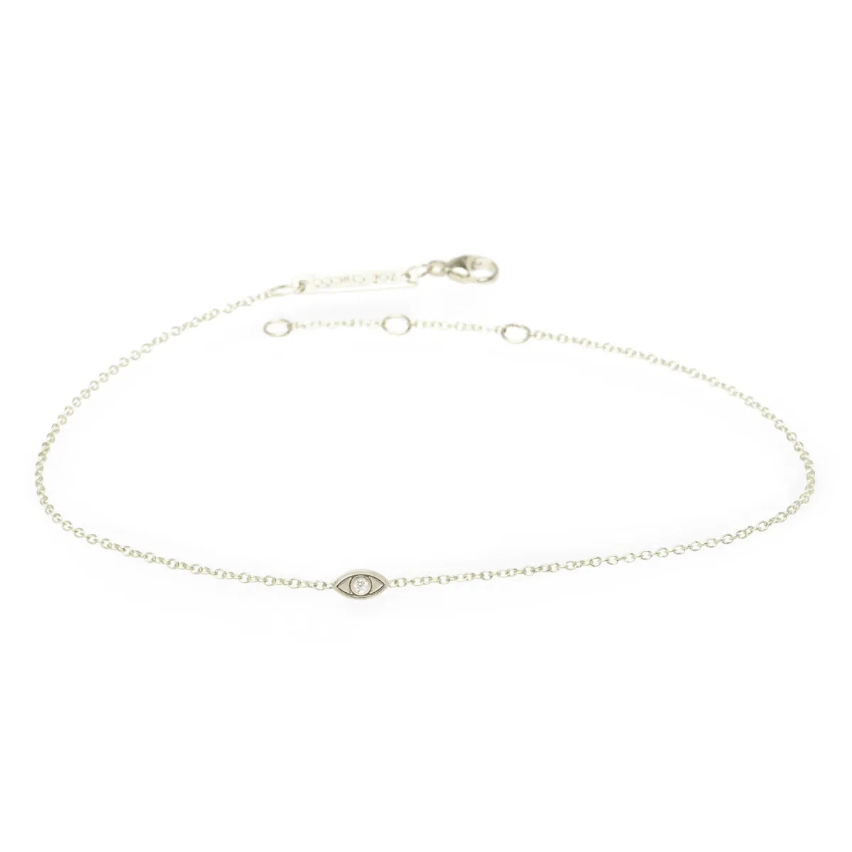 14k Itty Bitty Diamond Evil Eye Anklet