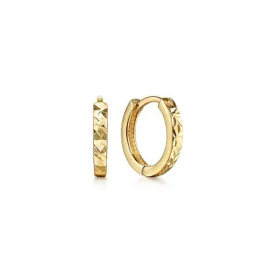 14K Yellow Gold Plain Huggie Earrings - EG14293Y4JJJ