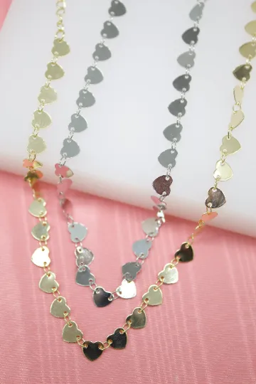 18K Gold Filled Hearts Choker  (G37)