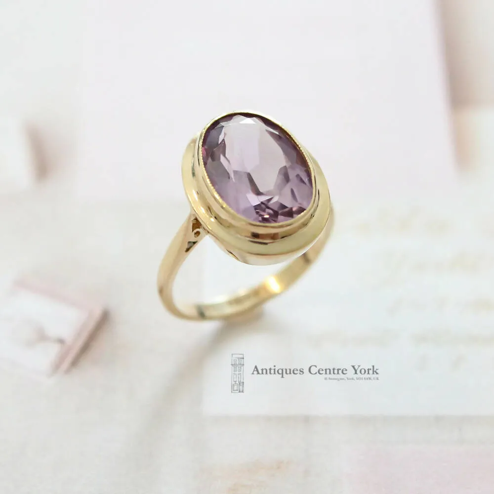 1990's 9ct Gold Amethyst Single Stone Ring