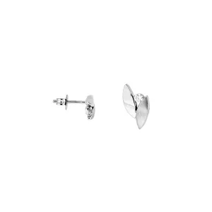 9 Carat White Gold Leaves Stud Earrings