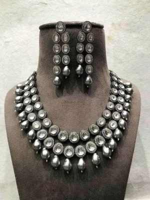 Ad 2 Layered Round Polki Necklace