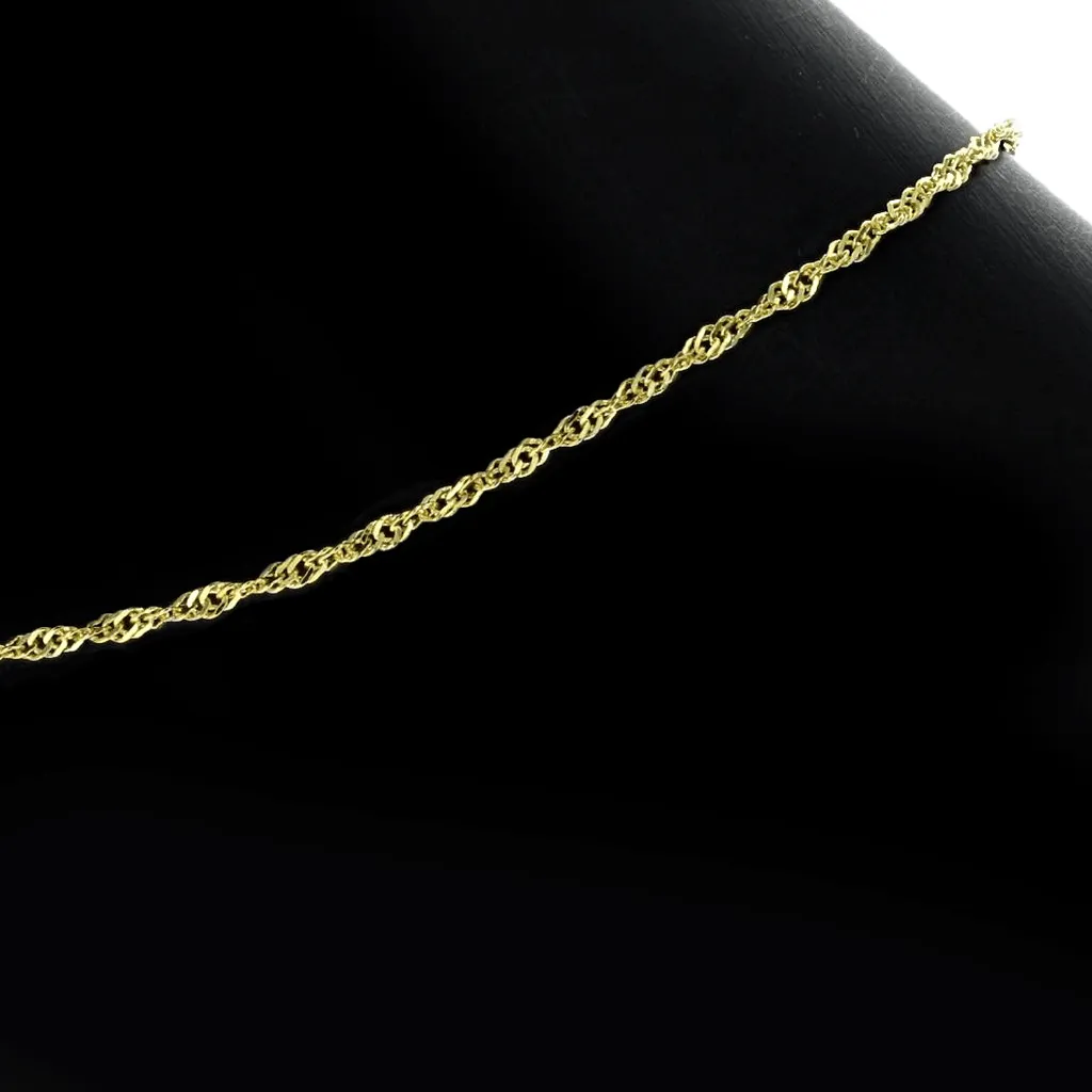 Adjustable Milano Twist Sterling Silver Anklet (Gold)