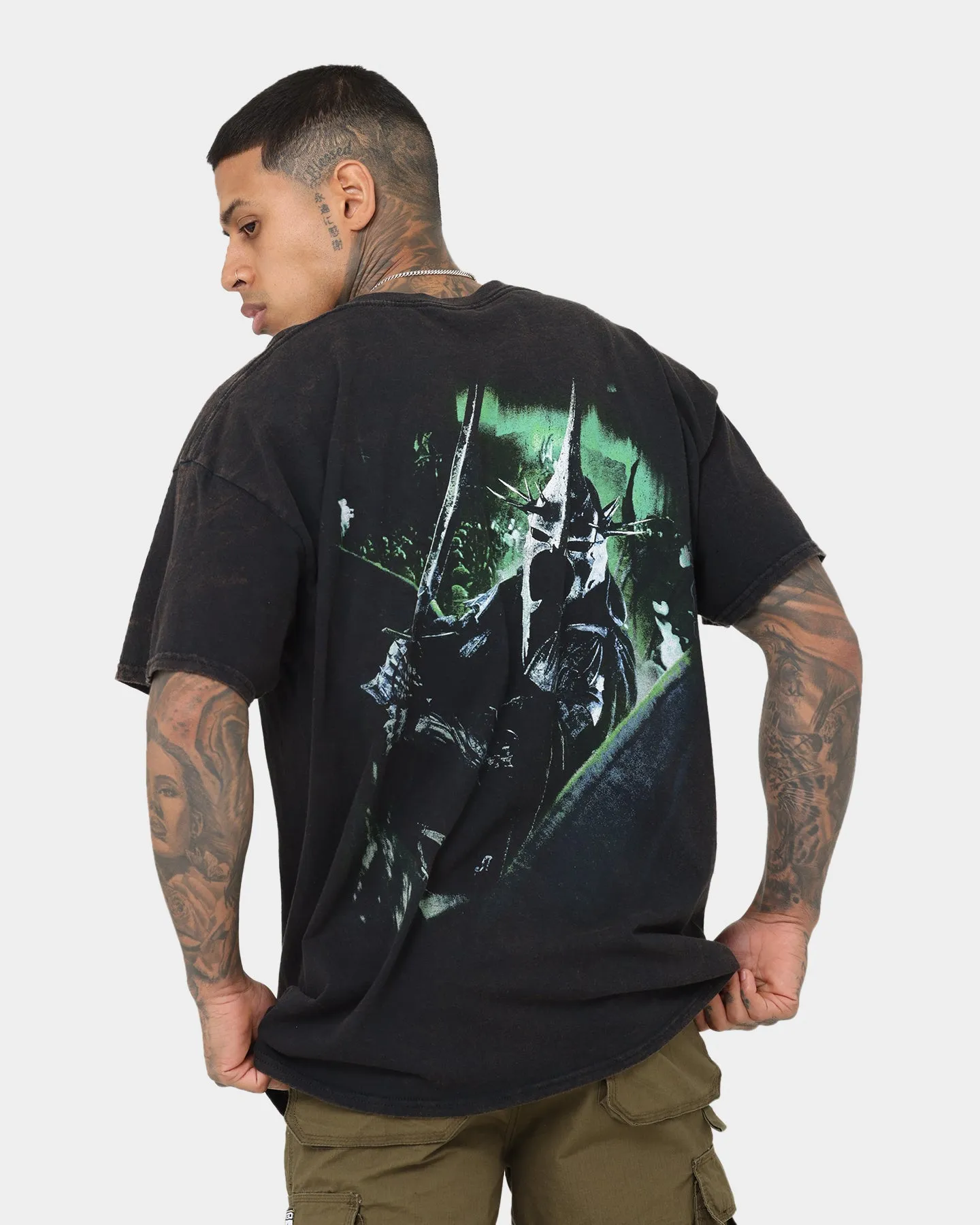 American Thrift X The Lord Of The Rings Witch Kings Of Angmar Vintage T-Shirt Washed Black