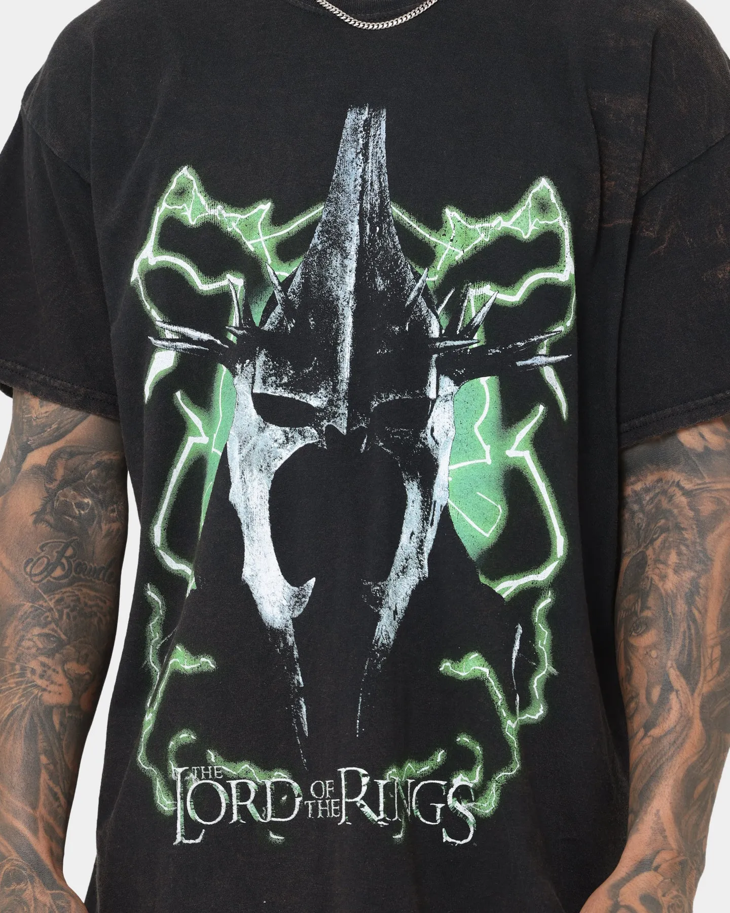 American Thrift X The Lord Of The Rings Witch Kings Of Angmar Vintage T-Shirt Washed Black