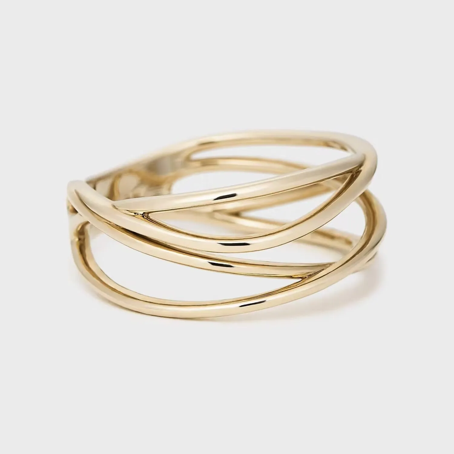 Asymmetric 14k Gold Plated Stackable Ring Band