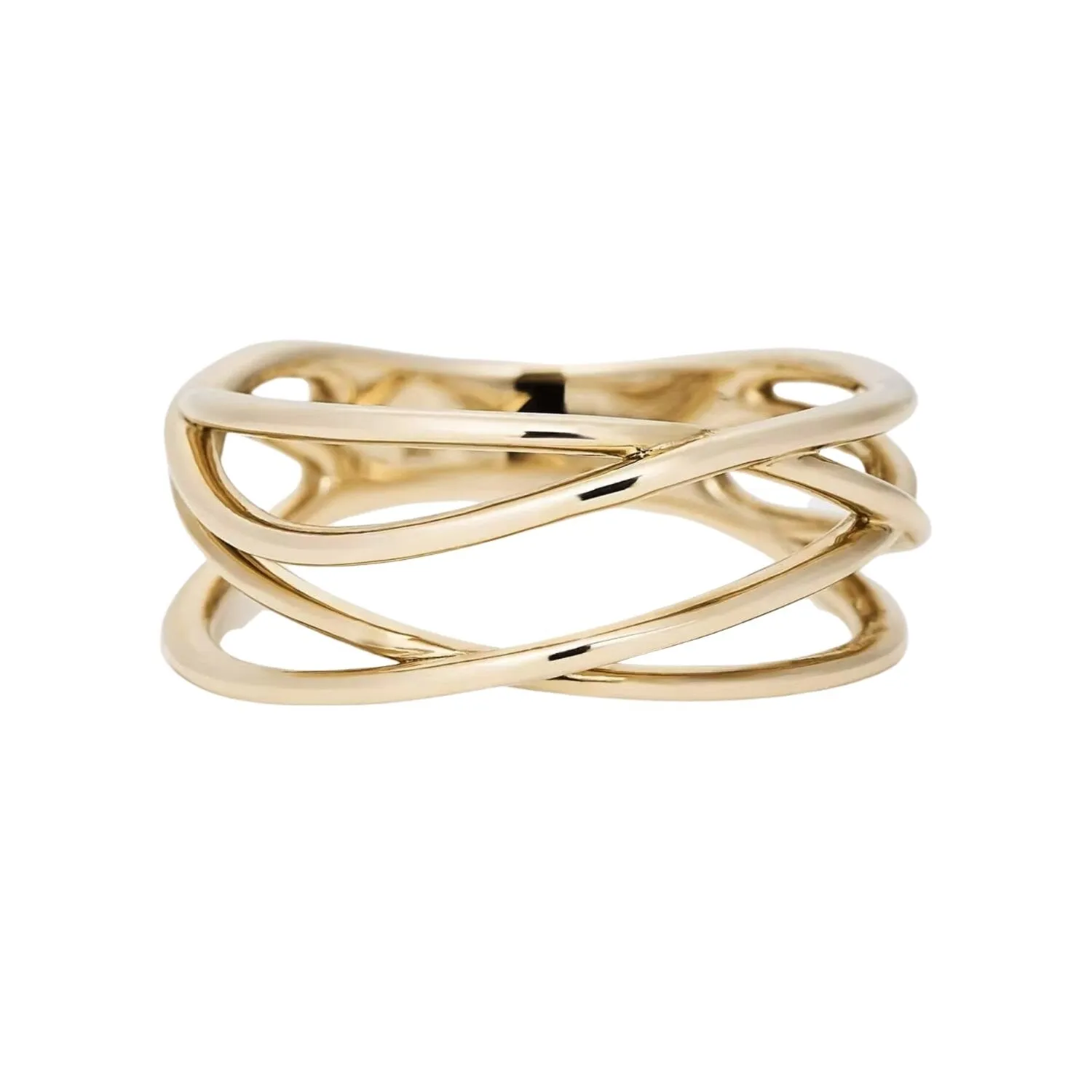 Asymmetric 14k Gold Plated Stackable Ring Band