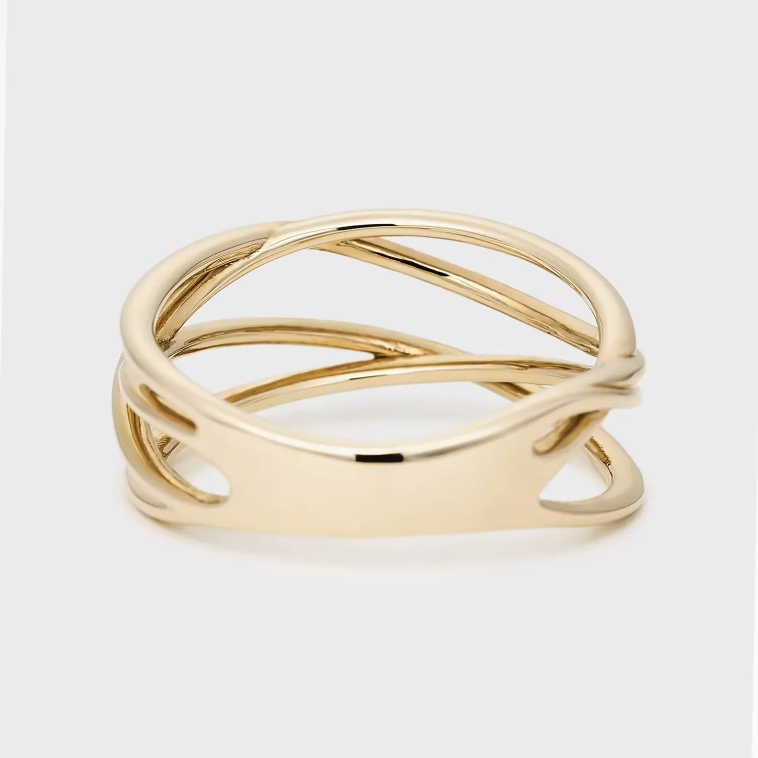 Asymmetric 14k Gold Plated Stackable Ring Band