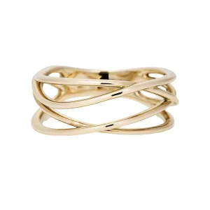 Asymmetric 14k Gold Plated Stackable Ring Band