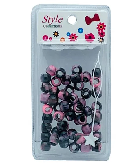 Beauty Collection Style Collection Pattern Beads BD012 Black And Light Pink