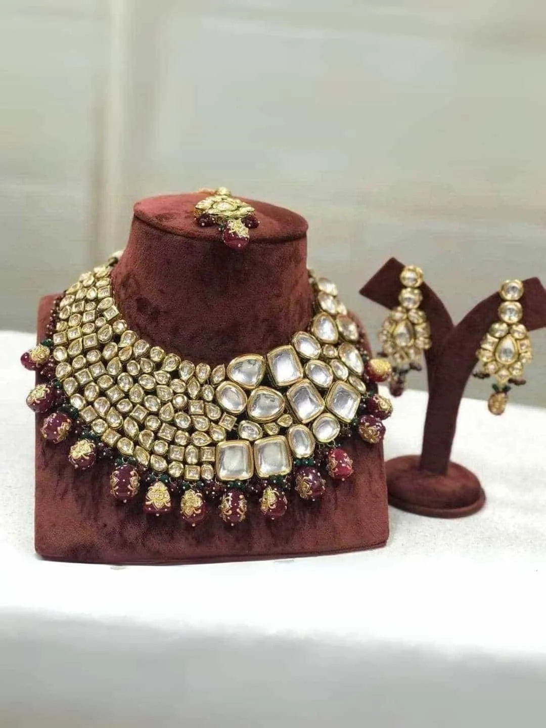 Big Kundan Semi Precious Bridal Necklace