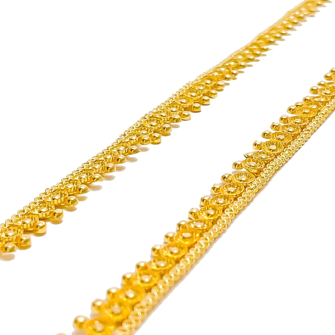 Blooming Flower Festive 22K Gold Anklets