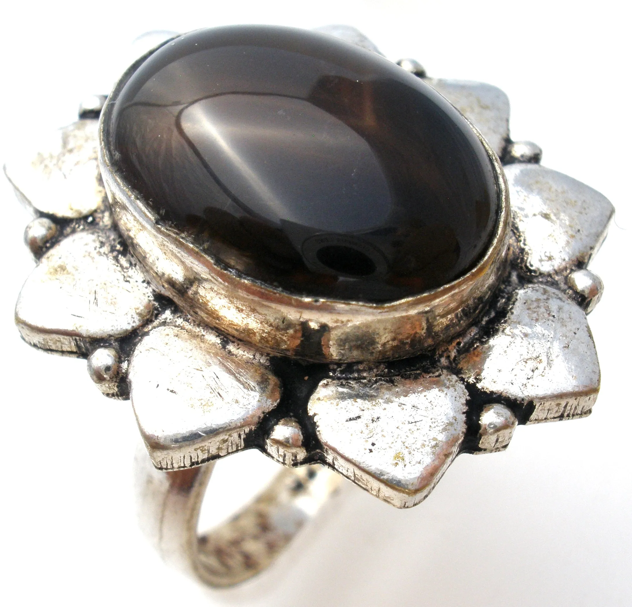 Brown Banded Agate 925 Ring Size 9