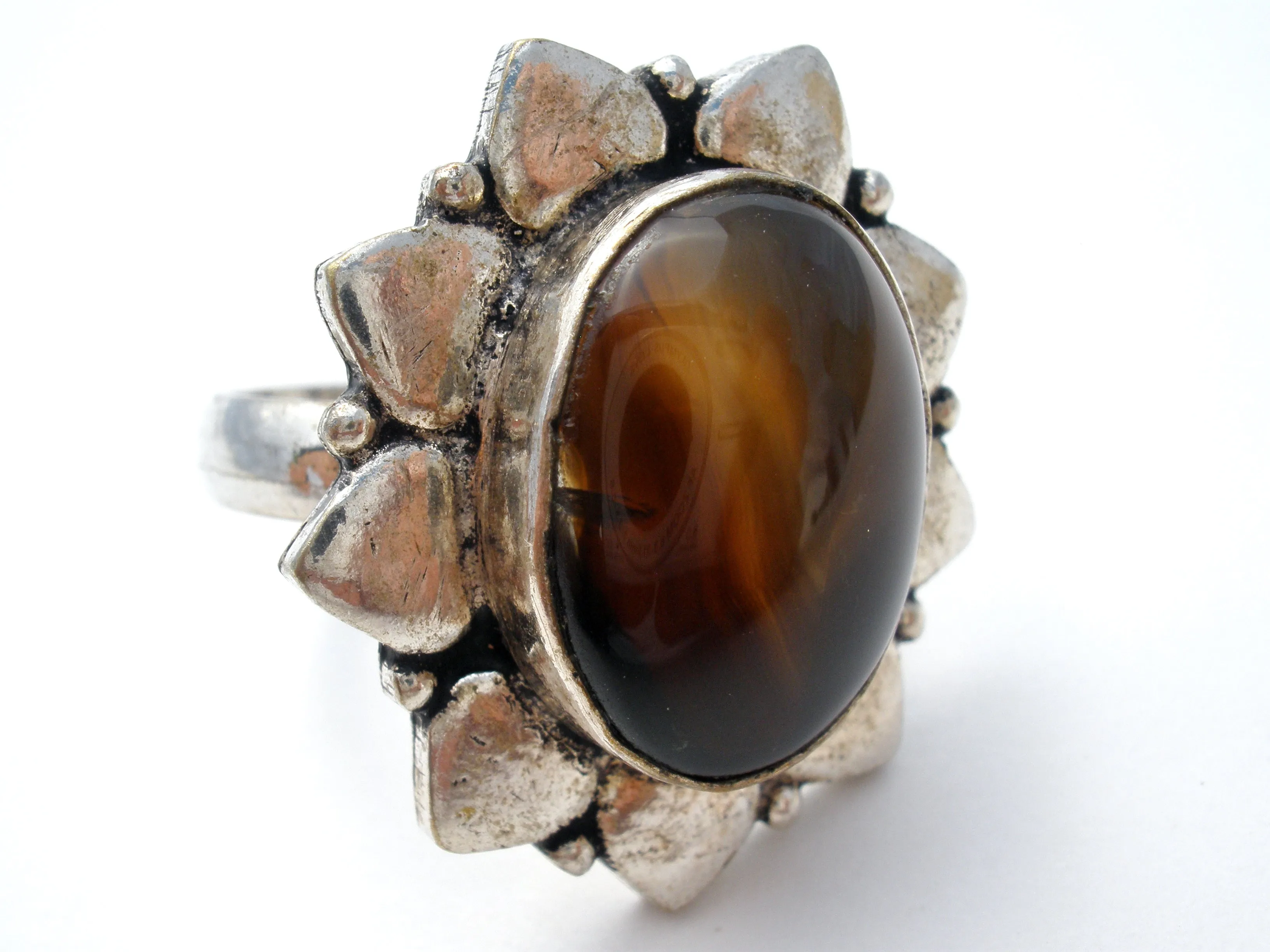 Brown Banded Agate 925 Ring Size 9