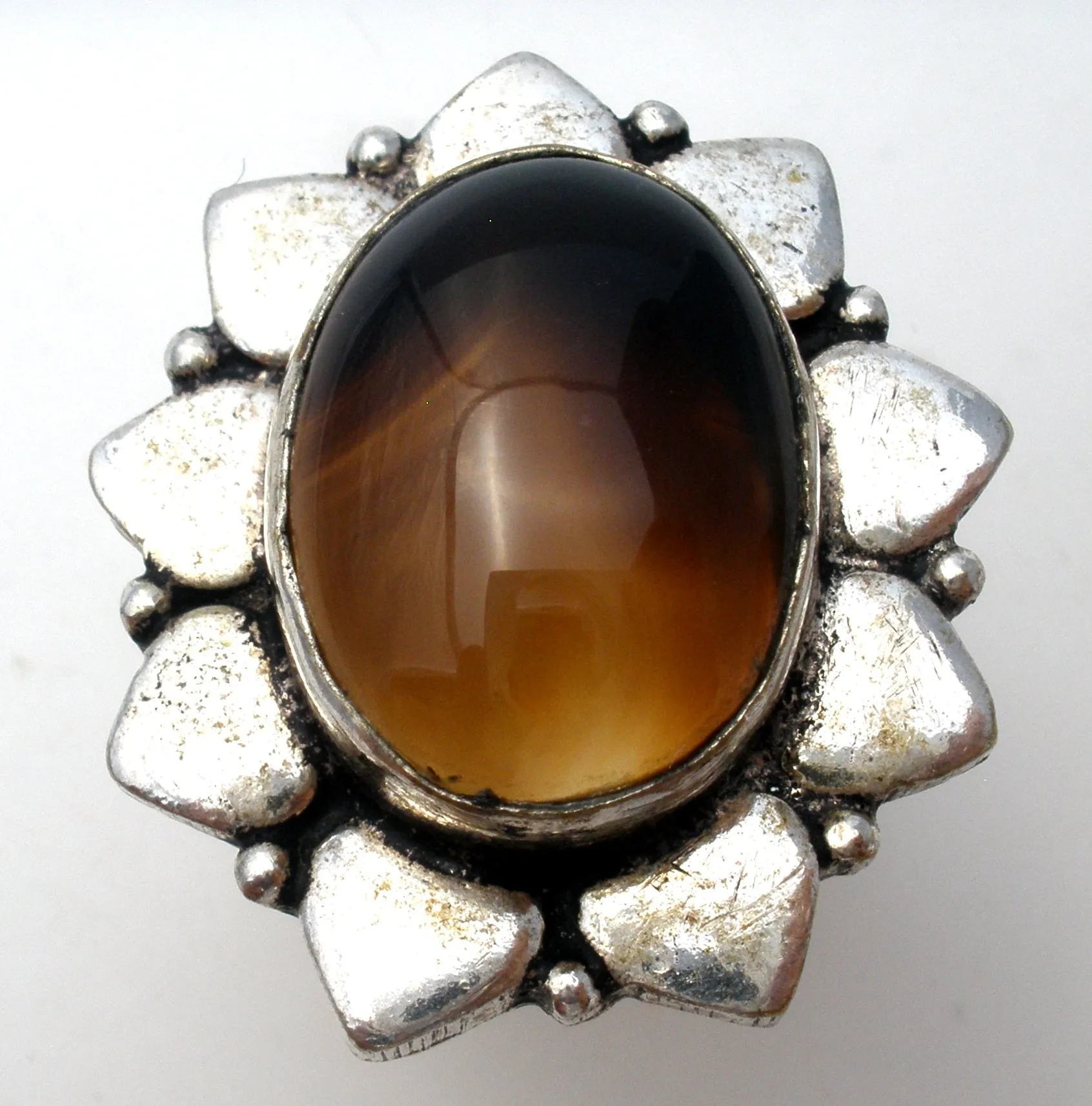 Brown Banded Agate 925 Ring Size 9