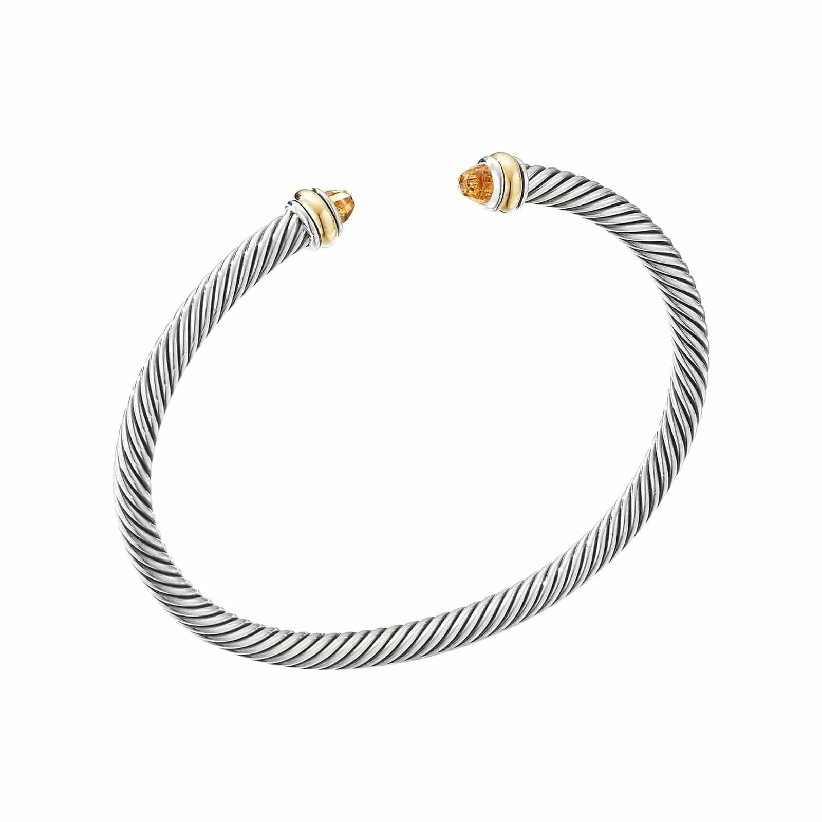 Cable Classic Bracelet in Citrine with 18K Yellow Gold (4mm)