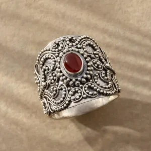 Carnelian Cigar Band Ring