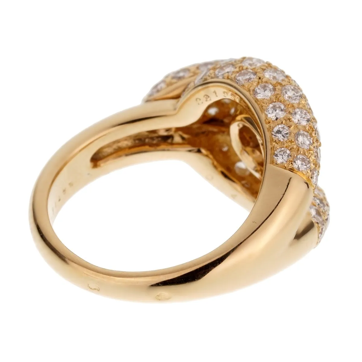 Cartier Diamond Knot Yellow Gold Cocktail Ring Sz 6