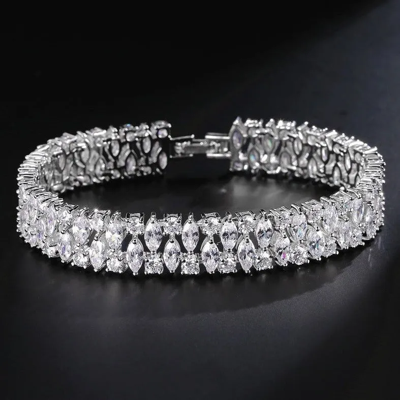 Chantria Exquisite Marquise & Round Crystal Bridal Bracelet