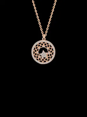 Classic Star Circle Pendant Necklace