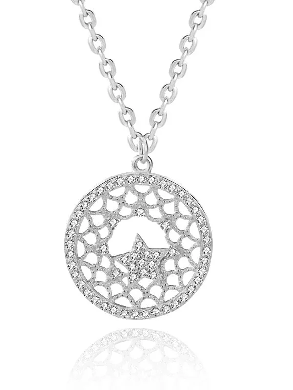 Classic Star Circle Pendant Necklace