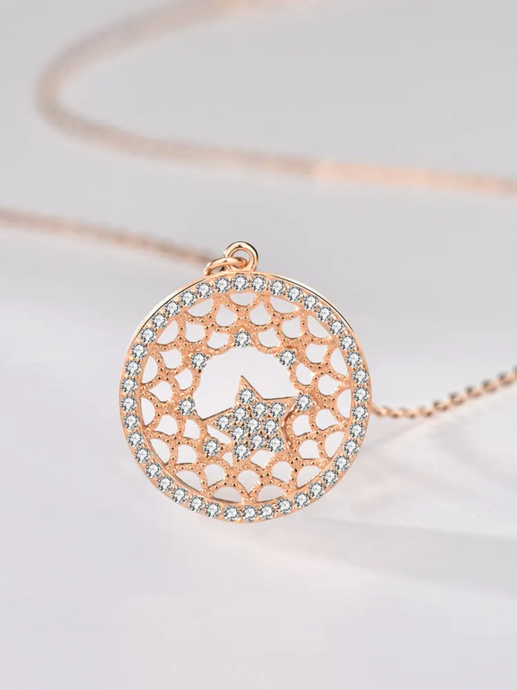 Classic Star Circle Pendant Necklace