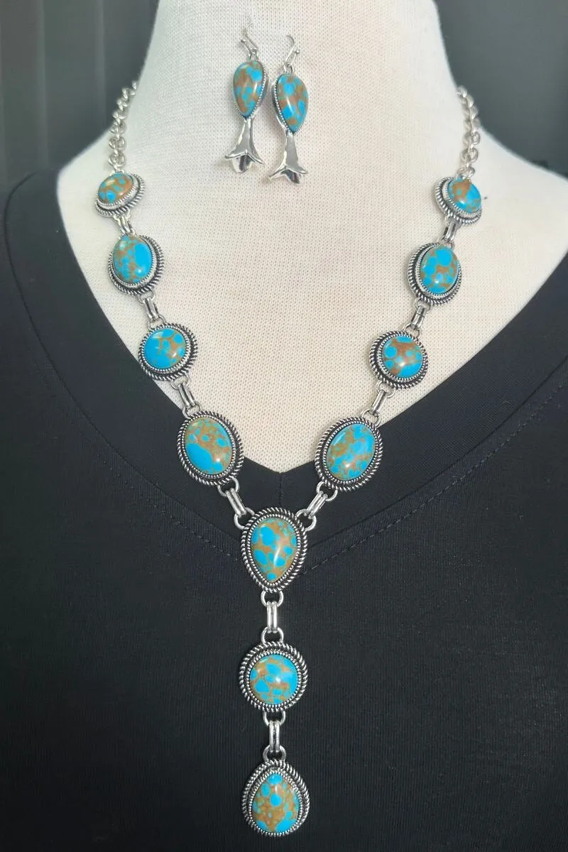 Classic Turquoise Country Necklace & Earring Set