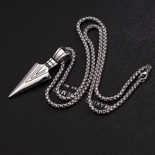 Classic Viking Vintage Pendant Necklace, Stainless Steel