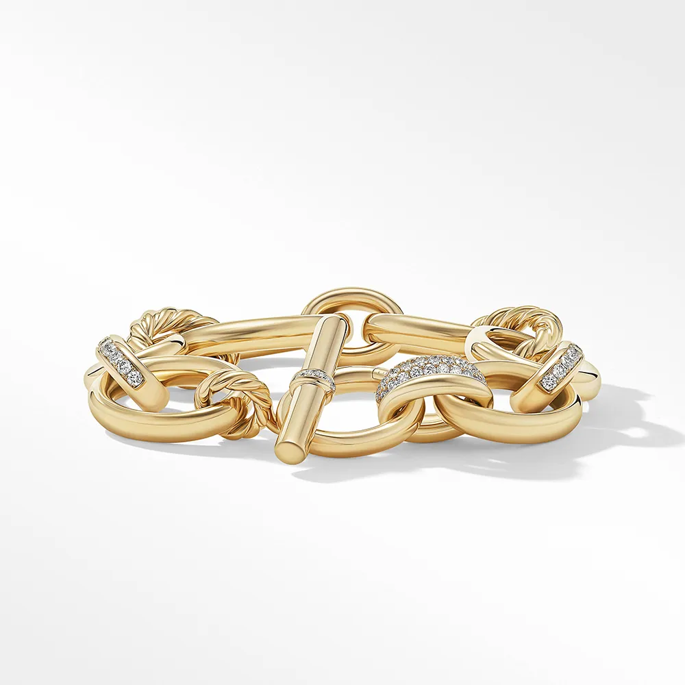 David Yurman DY Mercer™ Bracelet in 18ct Yellow Gold with Pavé Diamonds