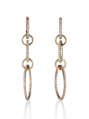 Diamond Triple Hoop Earrings