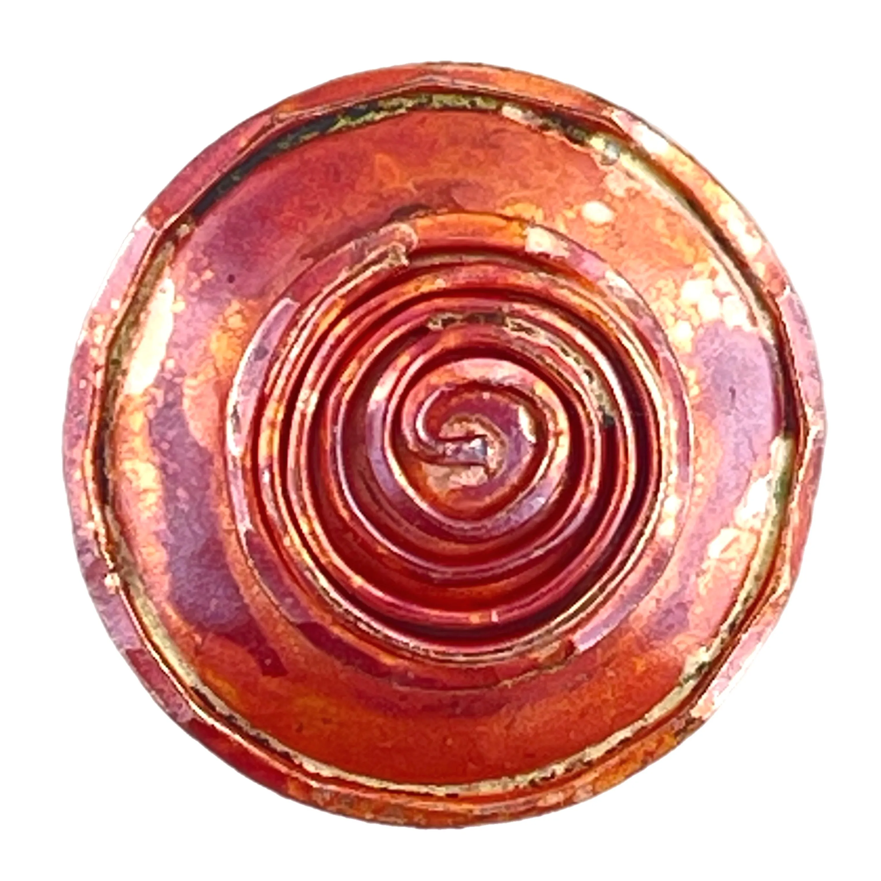 Double Layered Spiral Button with Shank on Domed Round Disk