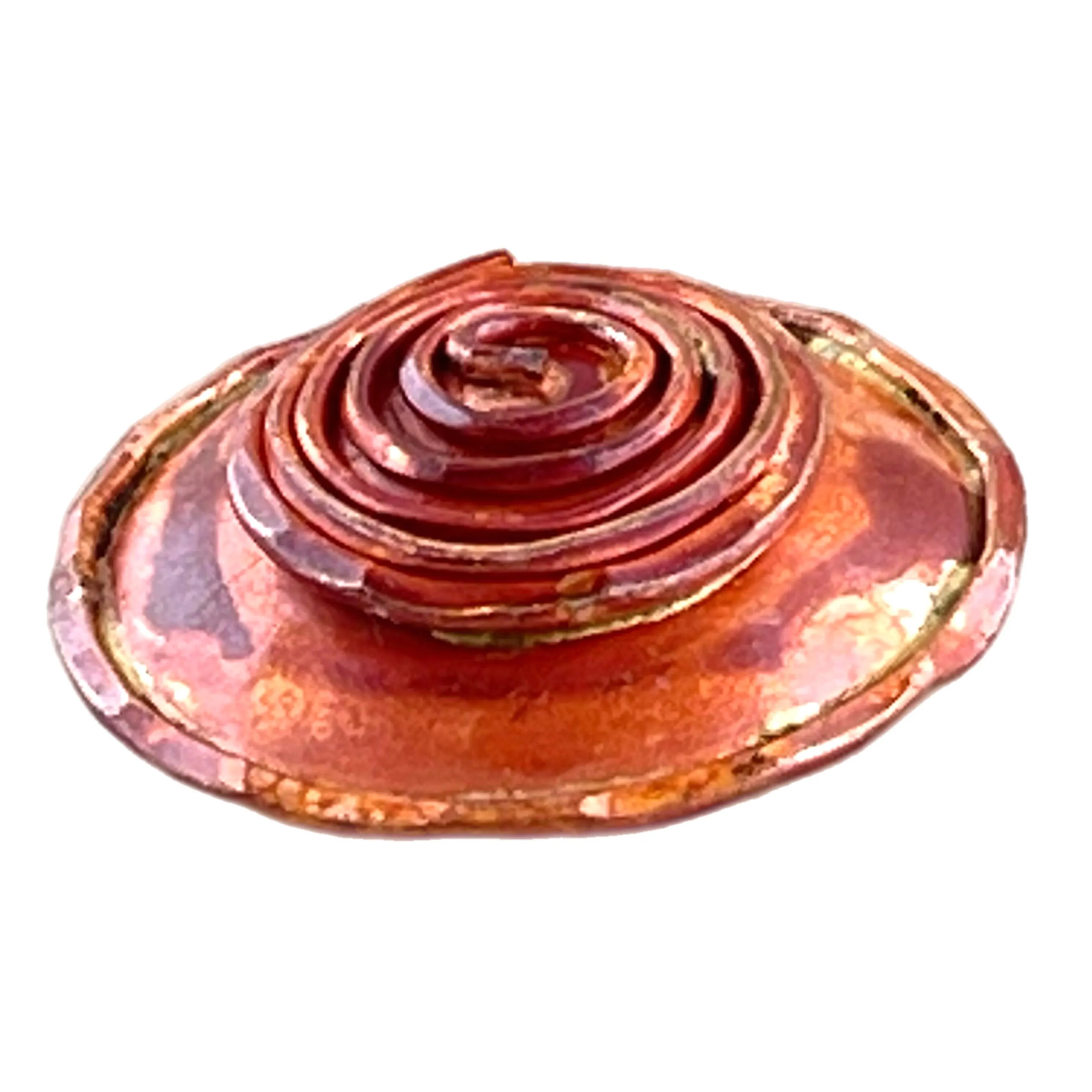 Double Layered Spiral Button with Shank on Domed Round Disk