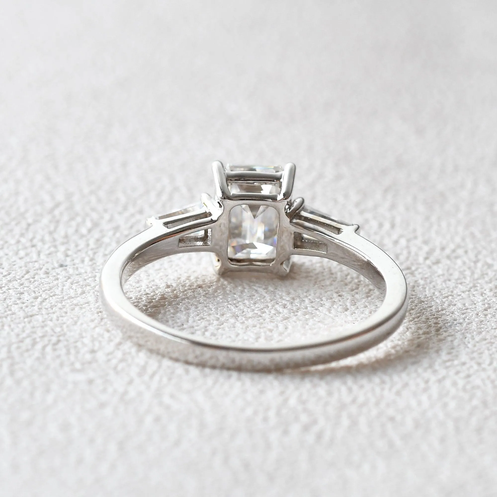 Emerald Cut Moissanite Vintage Ring