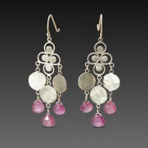 Filigree Chandelier Earrings with Pink Sapphires