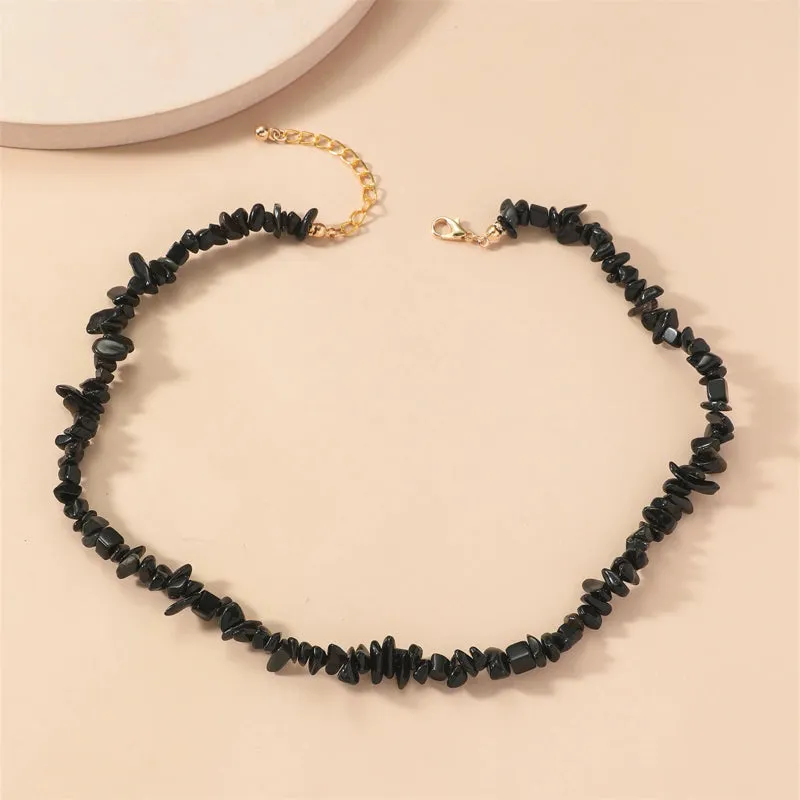 Fun Bohemian Natural Semi-precious Stone Choker Necklaces