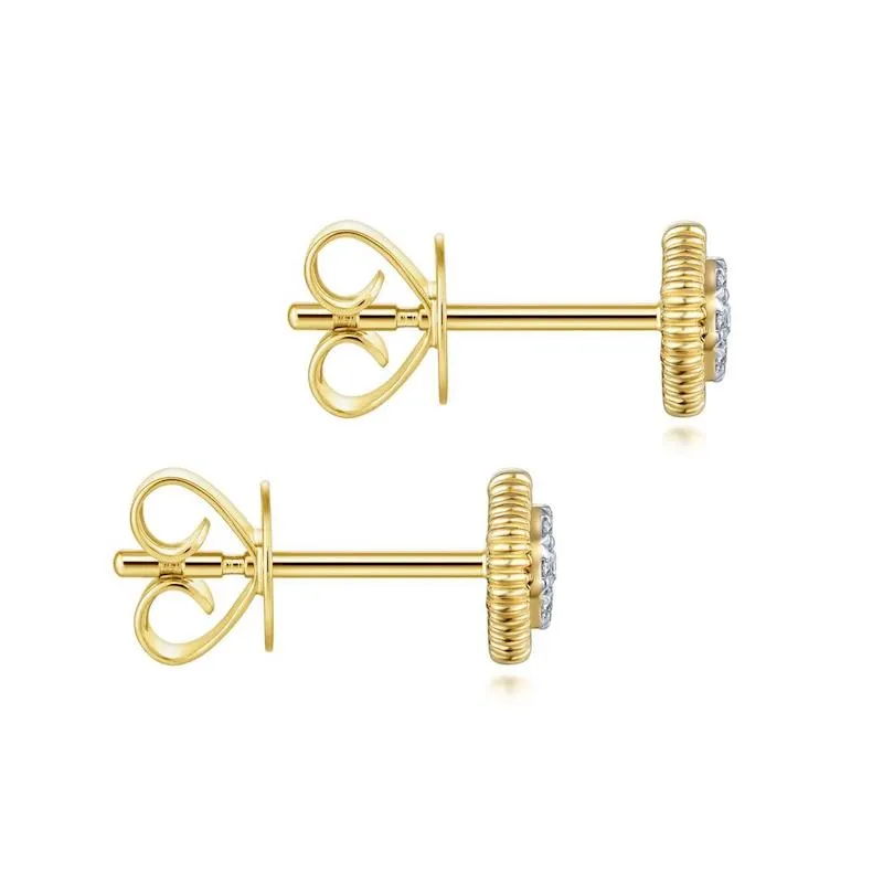 Gabriel & Co. 14k Yellow Gold Contemporary Diamond Stud Earrings