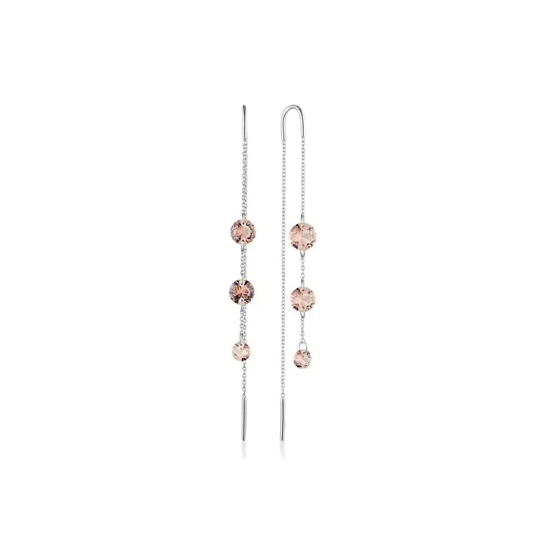 Georgini Mirage Ethereal Morganite Threader Earrings - Silver