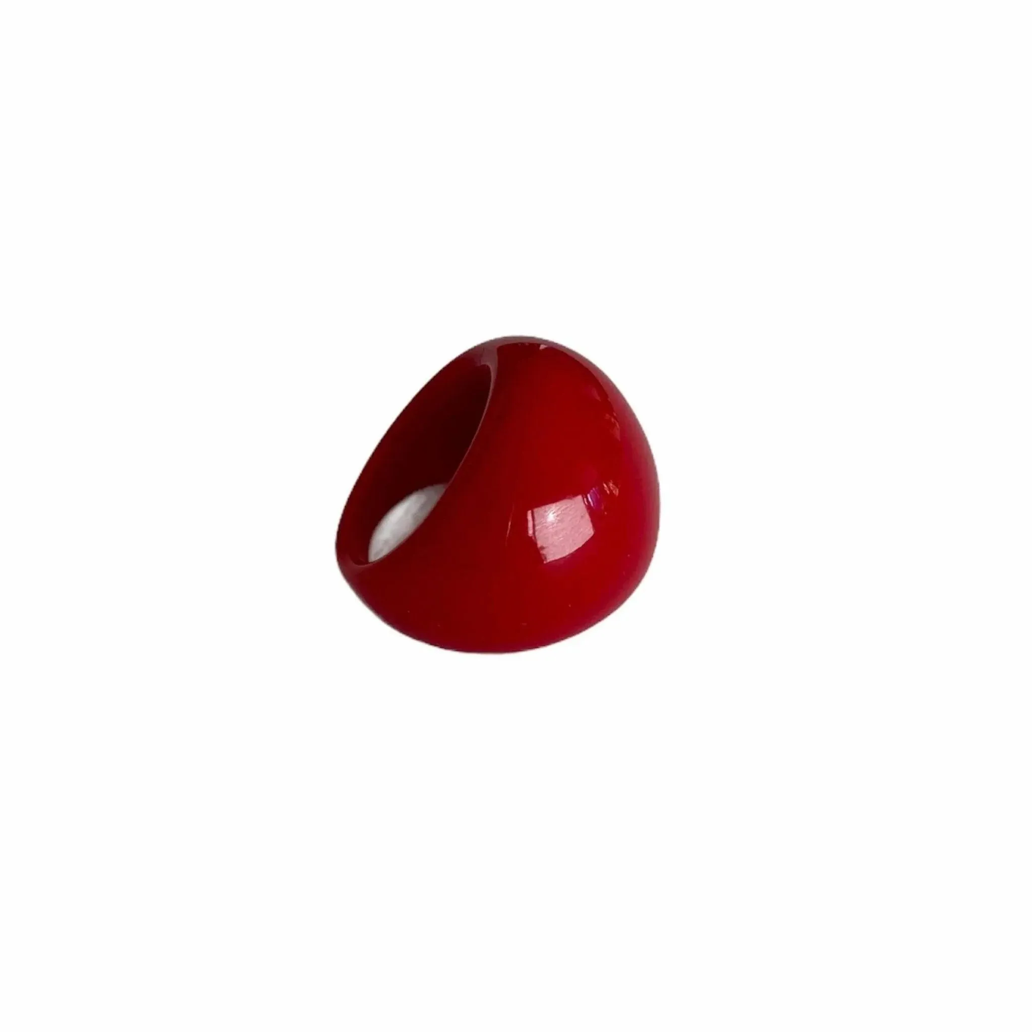 Glossy Red Dome Statement Ring