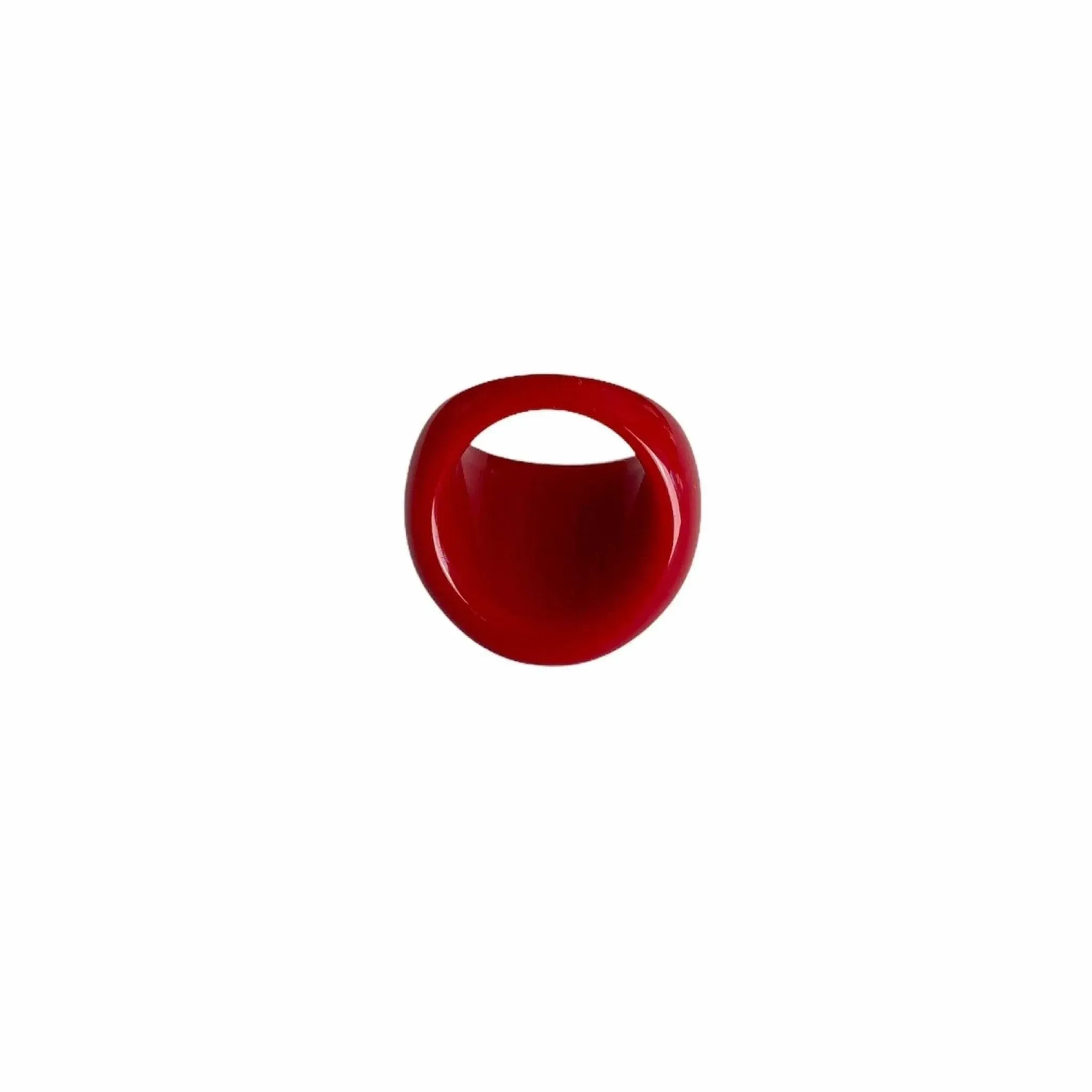 Glossy Red Dome Statement Ring