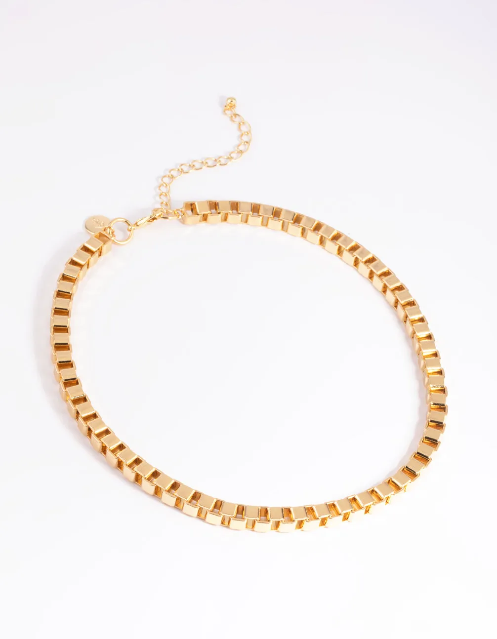 Gold Plated Chunky Box Chain Necklace