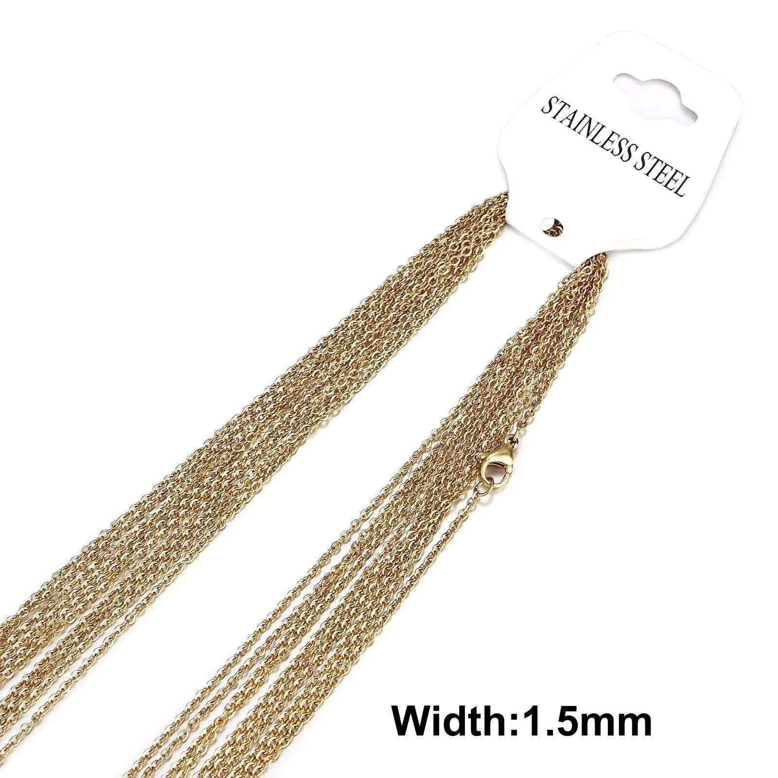 Gold Stainless Steel Chains Set: Stylish DIY Jewelry Making Essentials