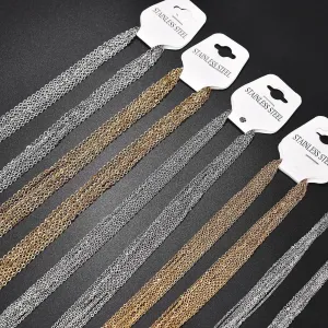 Gold Stainless Steel Chains Set: Stylish DIY Jewelry Making Essentials