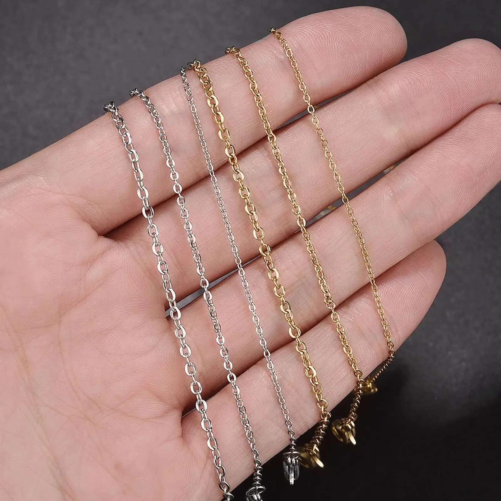 Gold Stainless Steel Chains Set: Stylish DIY Jewelry Making Essentials