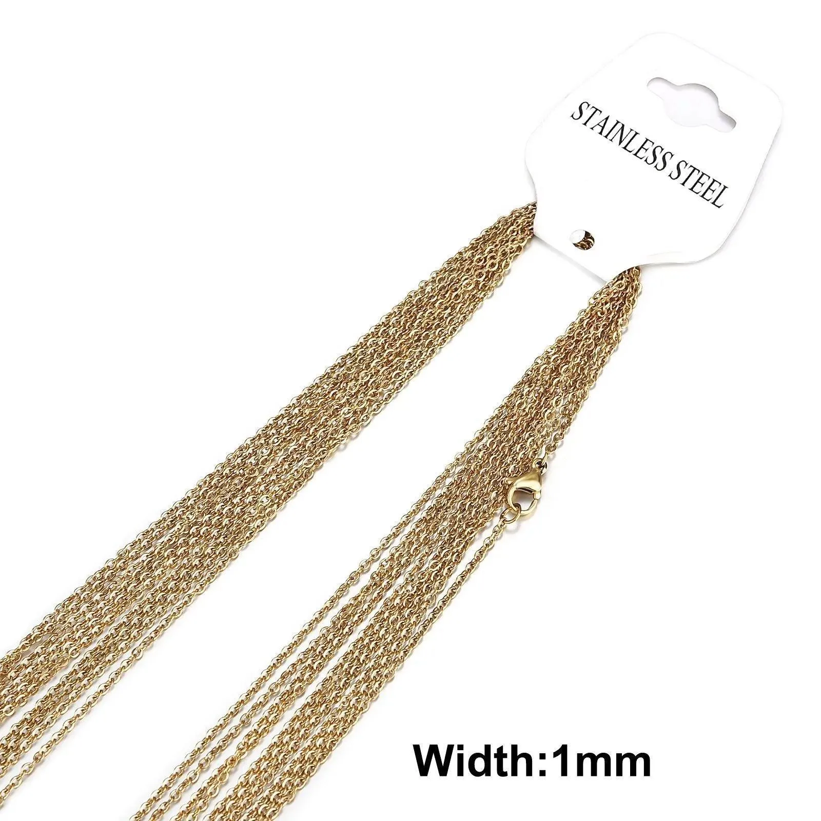 Gold Stainless Steel Chains Set: Stylish DIY Jewelry Making Essentials